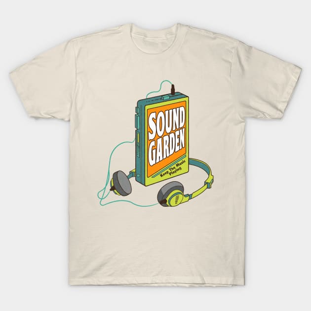 Soundgarden / Retro Walkman Design / Retro Music Art T-Shirt by EliseOB